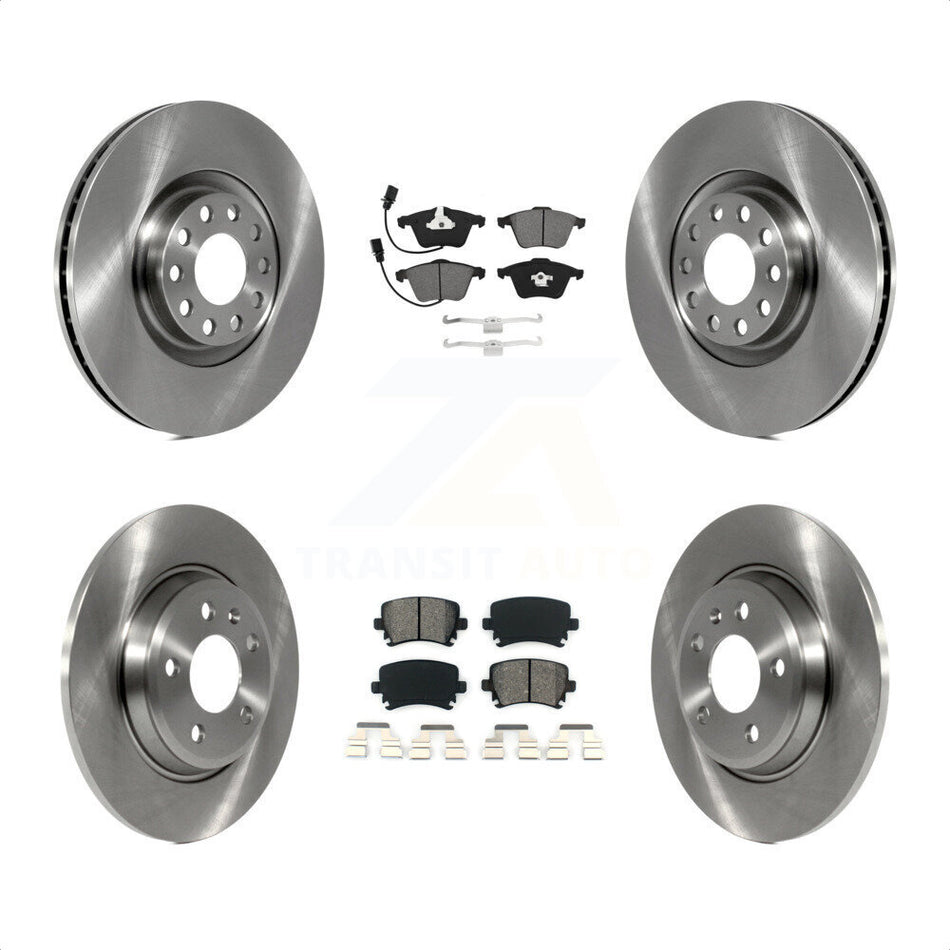 Front Rear Disc Brake Rotors And Semi-Metallic Pads Kit For 2009 Audi A4 Quattro Convertible With 300mm Diameter Rotor K8S-103540 by Transit Auto