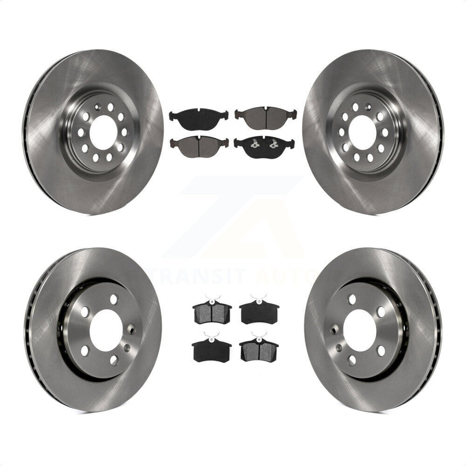 Front Rear Disc Brake Rotors And Semi-Metallic Pads Kit For 2006 Audi TT Quattro 3.2L With 256mm Diameter Rotor K8S-103541 by Transit Auto