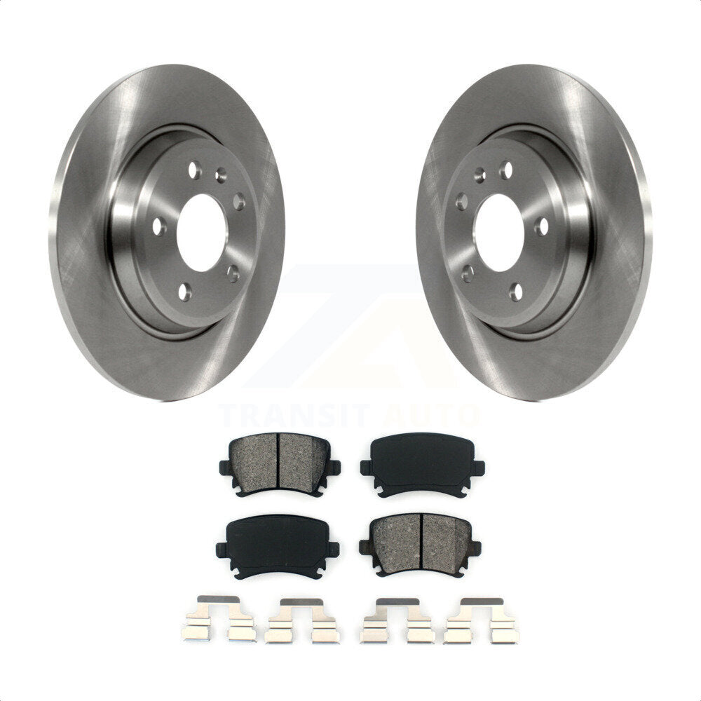 Rear Disc Brake Rotors And Semi-Metallic Pads Kit For 2009 Audi A4 Quattro Convertible With 300mm Diameter Rotor K8S-103575 by Transit Auto