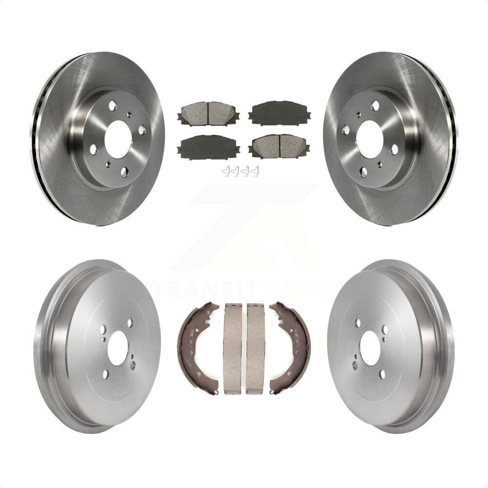 Front Rear Disc Brake Rotors Semi-Metallic Pads And Drum Kit For Toyota Prius C Scion iQ K8S-103584 by Transit Auto