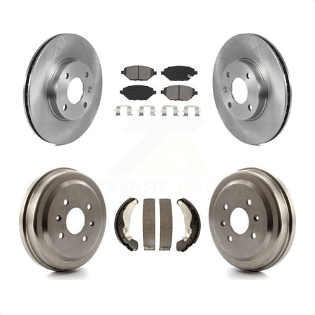 Front Rear Disc Brake Rotors Semi-Metallic Pads And Drum Kit For 2016-2021 Chevrolet Spark K8S-103587 by Transit Auto