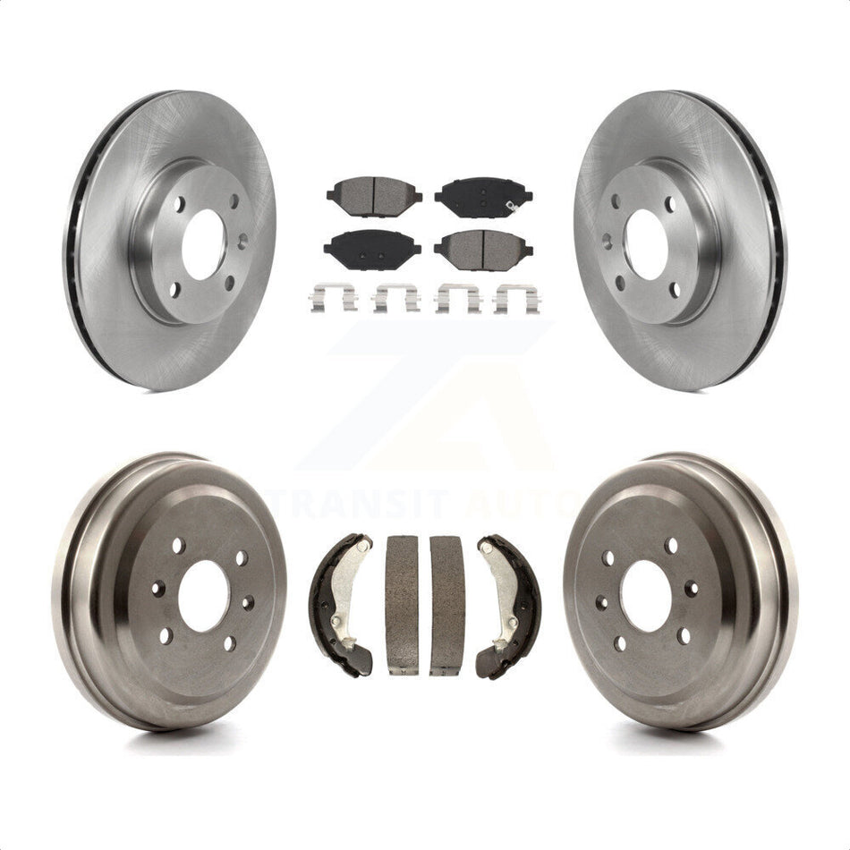 Front Rear Disc Brake Rotors Semi-Metallic Pads And Drum Kit For 2016-2021 Chevrolet Spark K8S-103587 by Transit Auto