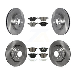 Front Rear Disc Brake Rotors And Semi-Metallic Pads Kit For 2012 BMW 335i Convertible Coupe With Blue Painted Calipers K8S-103595