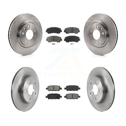 Front Rear Disc Brake Rotors And Semi-Metallic Pads Kit For 2019-2019 Nissan Rogue Sport Qashqai With Manual Parking SL K8S-103610