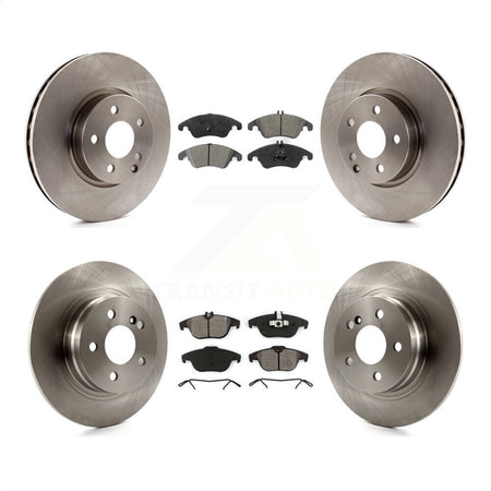 Front Rear Disc Brake Rotors And Semi-Metallic Pads Kit For 2011-2012 Mercedes-Benz C300 With 322mm Diameter Rotor K8S-103633 by Transit Auto