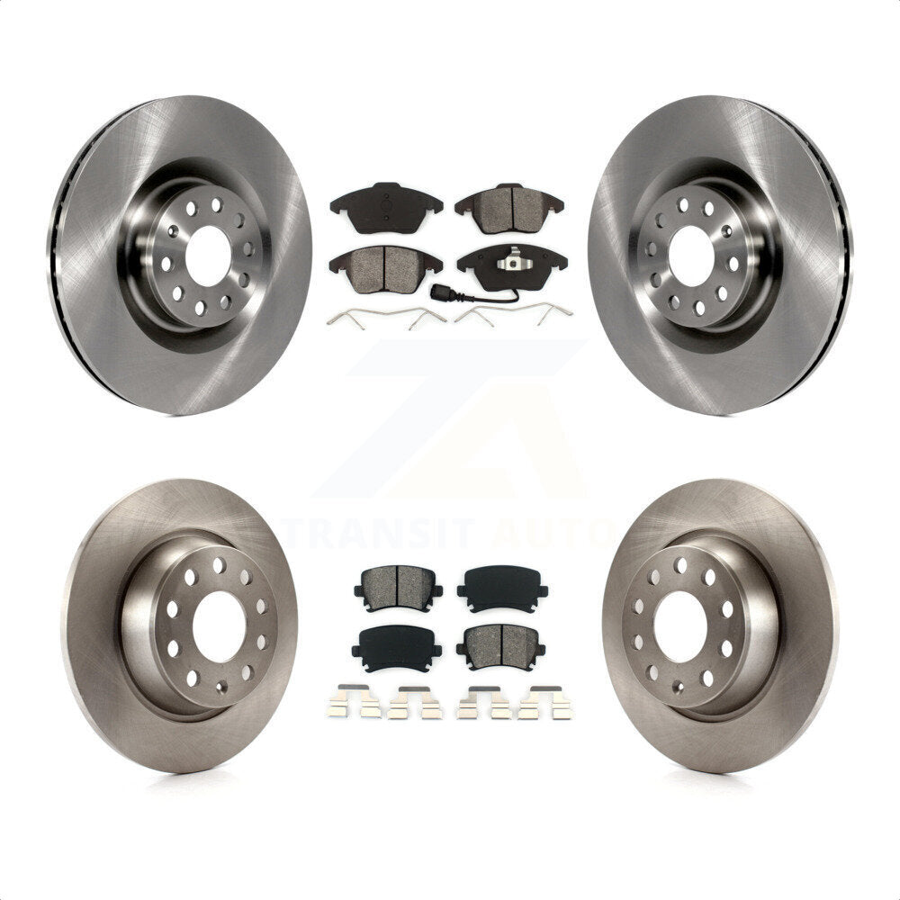 Front Rear Disc Brake Rotors And Semi-Metallic Pads Kit For Volkswagen CC K8S-103637 by Transit Auto