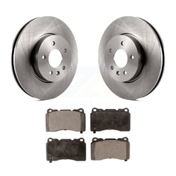 Front Disc Brake Rotors And Ceramic Pads Kit For Cadillac ATS K8T-100092