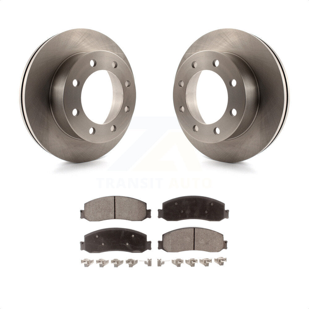 Front Disc Brake Rotors And Ceramic Pads Kit For 2011 Ford F-350 Super Duty 4WD With Dual Rear Wheels K8T-100146 by Transit Auto