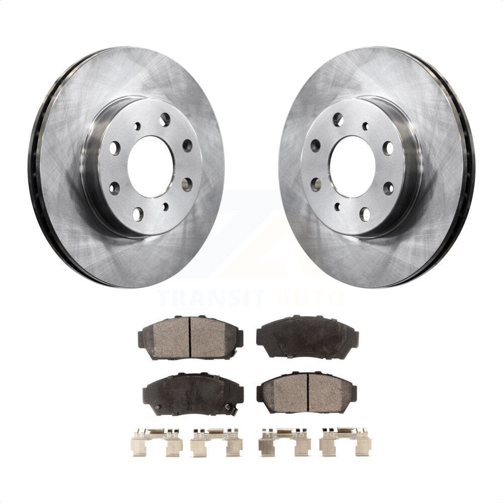 Front Disc Brake Rotors And Ceramic Pads Kit For 1994-1995 Honda Civic EX with Sedan Non-ABS K8T-100269 by Transit Auto