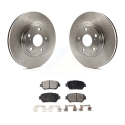 Front Disc Brake Rotors And Ceramic Pads Kit For 2002-2004 Toyota Camry With 296mm Diameter Rotor Stepped Hat Design K8T-100338