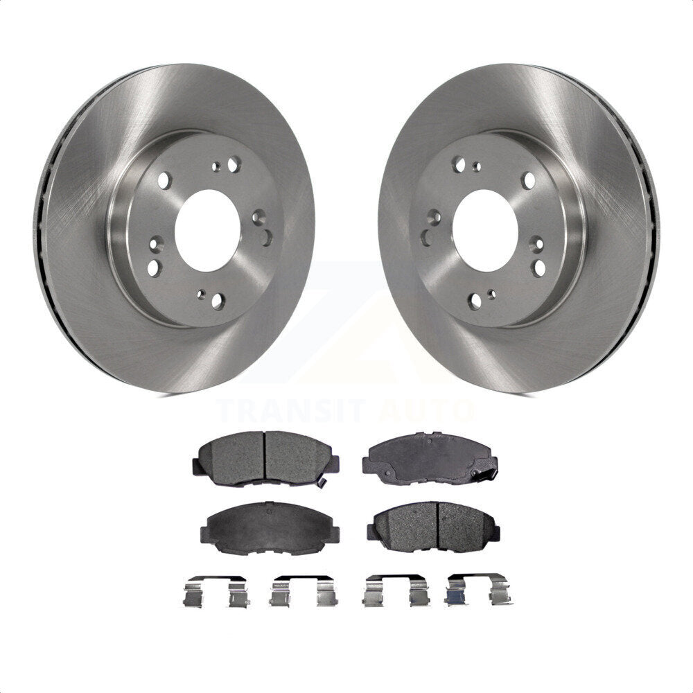 Front Disc Brake Rotors And Ceramic Pads Kit For Honda Civic K8T-100378 by Transit Auto