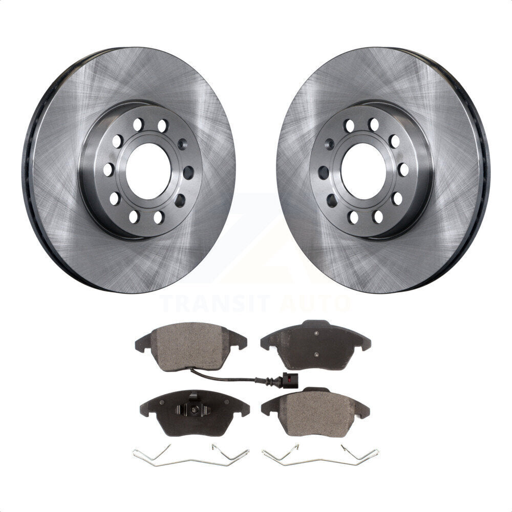 Front Disc Brake Rotors And Ceramic Pads Kit For Volkswagen Jetta Beetle Golf Rabbit Eos Audi A3 GTI Quattro K8T-100481 by Transit Auto