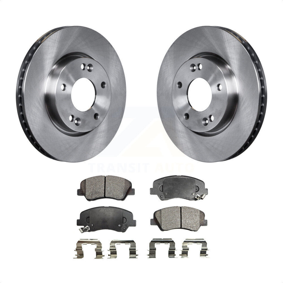 Front Disc Brake Rotors And Ceramic Pads Kit For 2014 Kia Forte5 EX K8T-100602 by Transit Auto