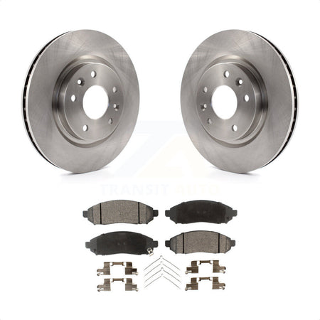 Front Disc Brake Rotors And Ceramic Pads Kit For 2015 Nissan LEAF Vehicles Manufactured In Japan K8T-100680 by Transit Auto