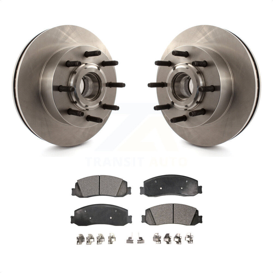 Front Disc Brake Rotors Hub Assembly And Ceramic Pads Kit For Ford F-250 Super Duty F-350 RWD K8T-100753 by Transit Auto