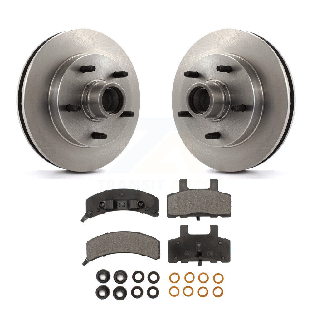 Front Disc Brake Rotors Hub Assembly And Ceramic Pads Kit For 1994-1999 Dodge Ram 1500 RWD K8T-100760 by Transit Auto