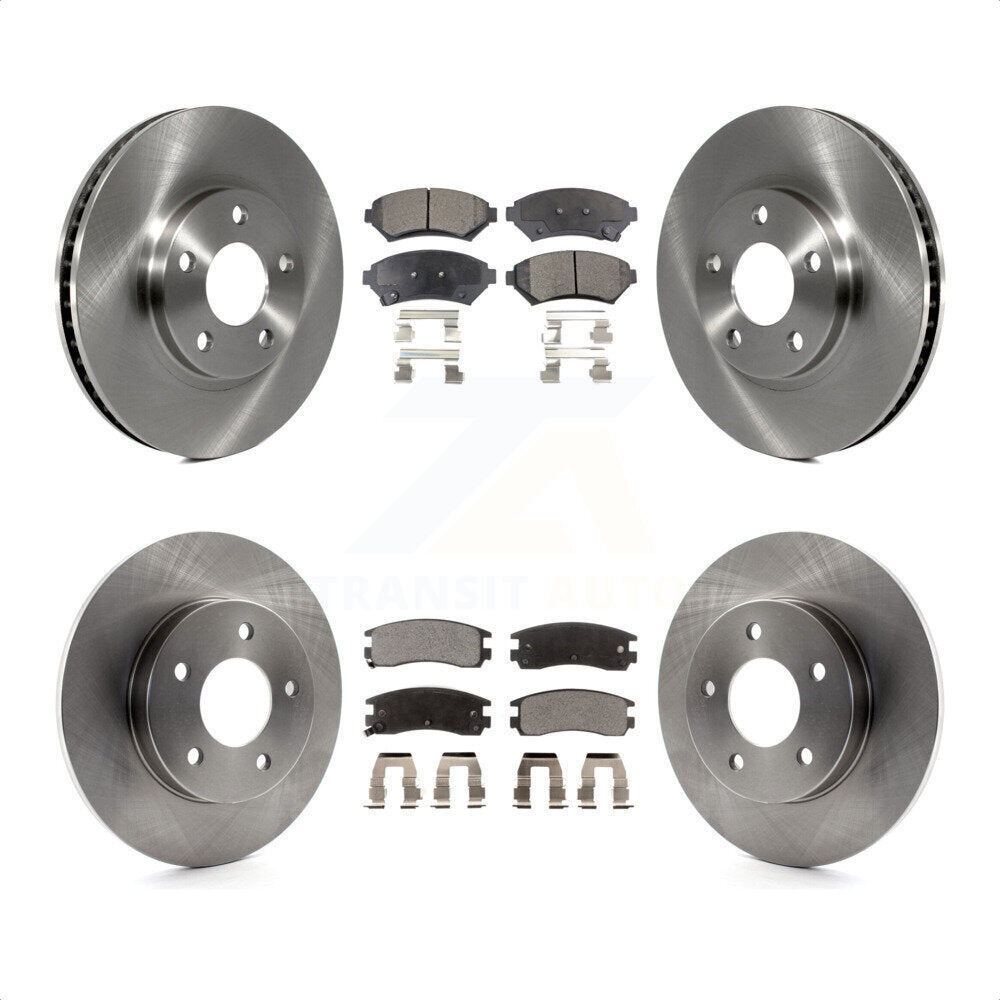 Front Rear Disc Brake Rotors And Ceramic Pads Kit For Cadillac DeVille Buick Park Avenue Eldorado Oldsmobile Aurora Riviera Seville K8T-100768 by Transit Auto