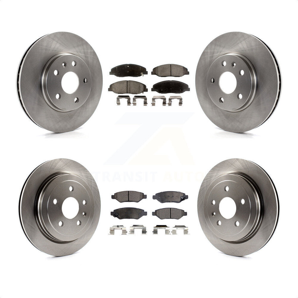 Front Rear Disc Brake Rotors And Ceramic Pads Kit For Cadillac CTS K8T-100856 by Transit Auto