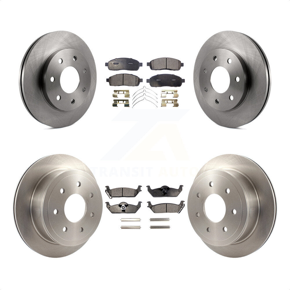 Front Rear Disc Brake Rotors And Ceramic Pads Kit For Ford F-150 Lincoln Mark LT 4WD K8T-100922 by Transit Auto