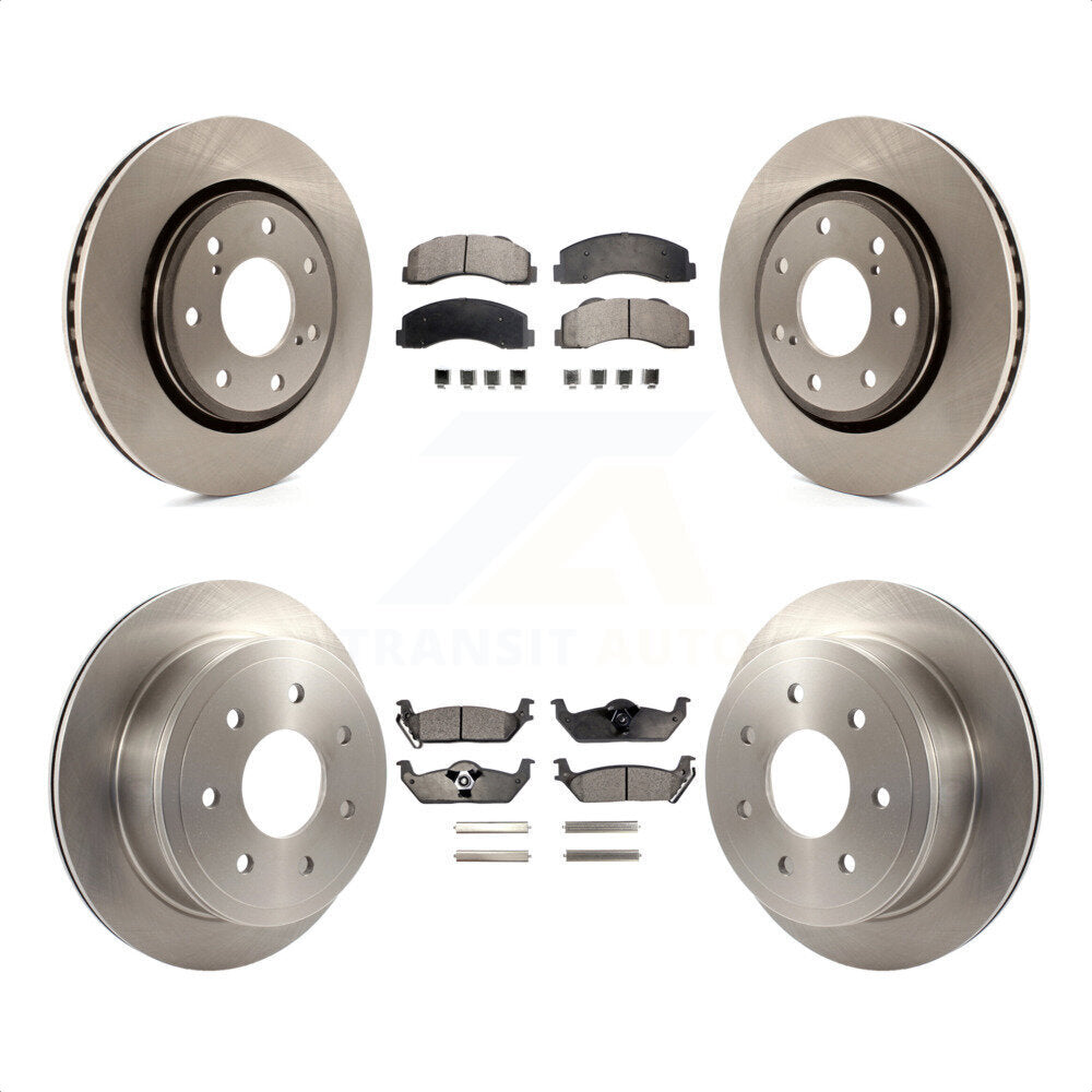 Front Rear Disc Brake Rotors And Ceramic Pads Kit For 2010-2011 Ford F-150 With 7 Lug Wheels K8T-100966 by Transit Auto