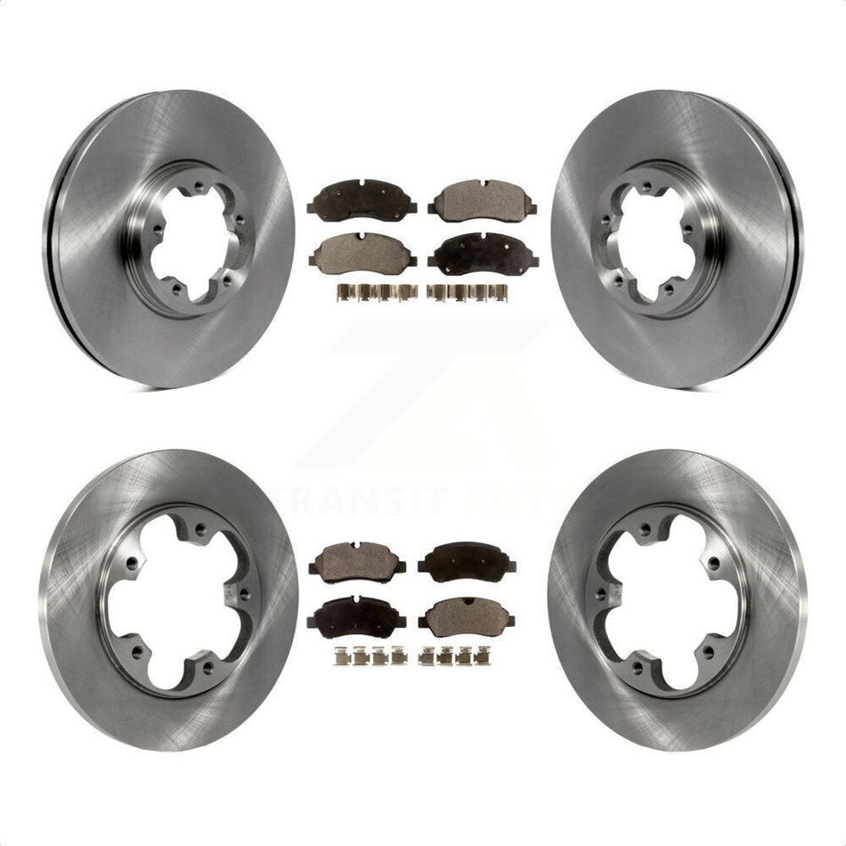 Front Rear Disc Brake Rotors And Ceramic Pads Kit For 2015-2019 Ford Transit-250 Transit-350 Transit-150 With 5 Lug Wheels Without 4600 Lb Axle K8T-100980 by Transit Auto