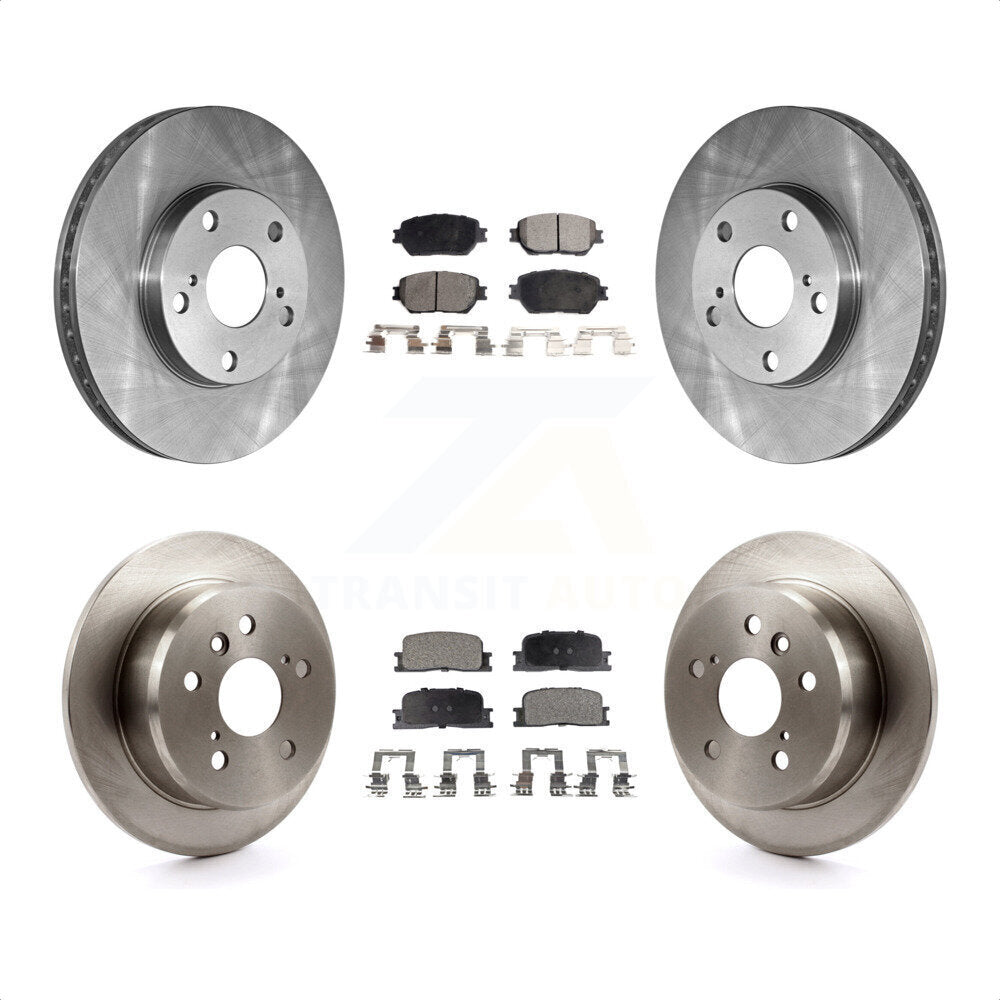 Front Rear Disc Brake Rotors And Ceramic Pads Kit For 2005-2006 Toyota Camry Base LE Vehicles Manufactured In Japan K8T-101095 by Transit Auto