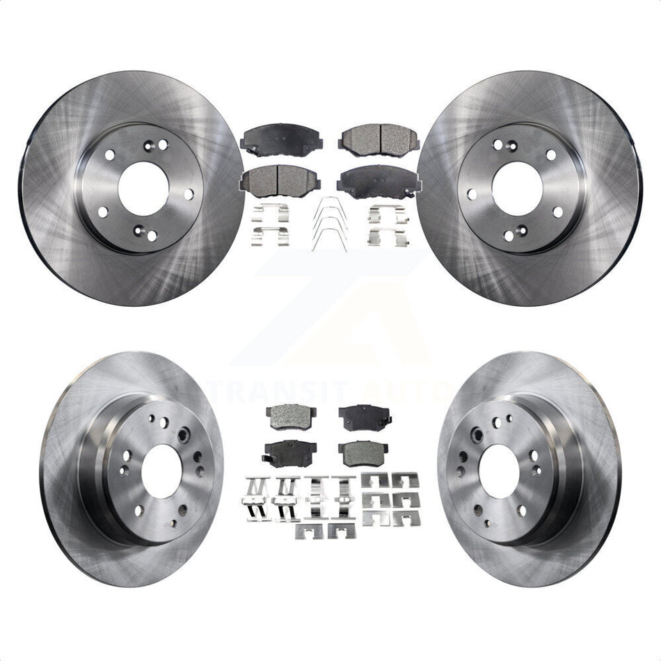 Front Rear Disc Brake Rotors And Ceramic Pads Kit For 2003-2011 Honda Element K8T-101137 by Transit Auto