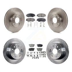 Front Rear Disc Brake Rotors And Ceramic Pads Kit For 2002-2004 Honda CR-V K8T-101205