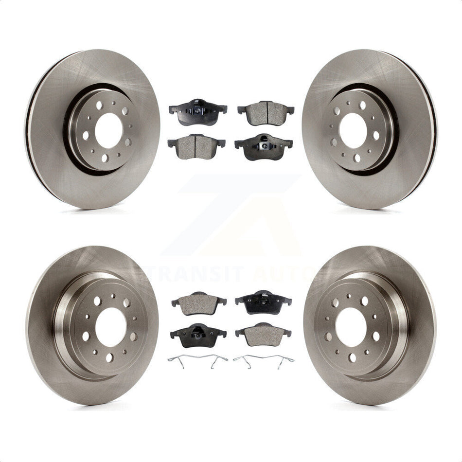 Front Rear Disc Brake Rotors And Ceramic Pads Kit For 2008 Volvo S60 With 316mm Diameter Rotor K8T-101269 by Transit Auto