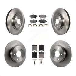 Front Rear Disc Brake Rotors And Ceramic Pads Kit For 2004 Mercedes-Benz C320 Wagon Coupe with RWD With Sport Package K8T-101402