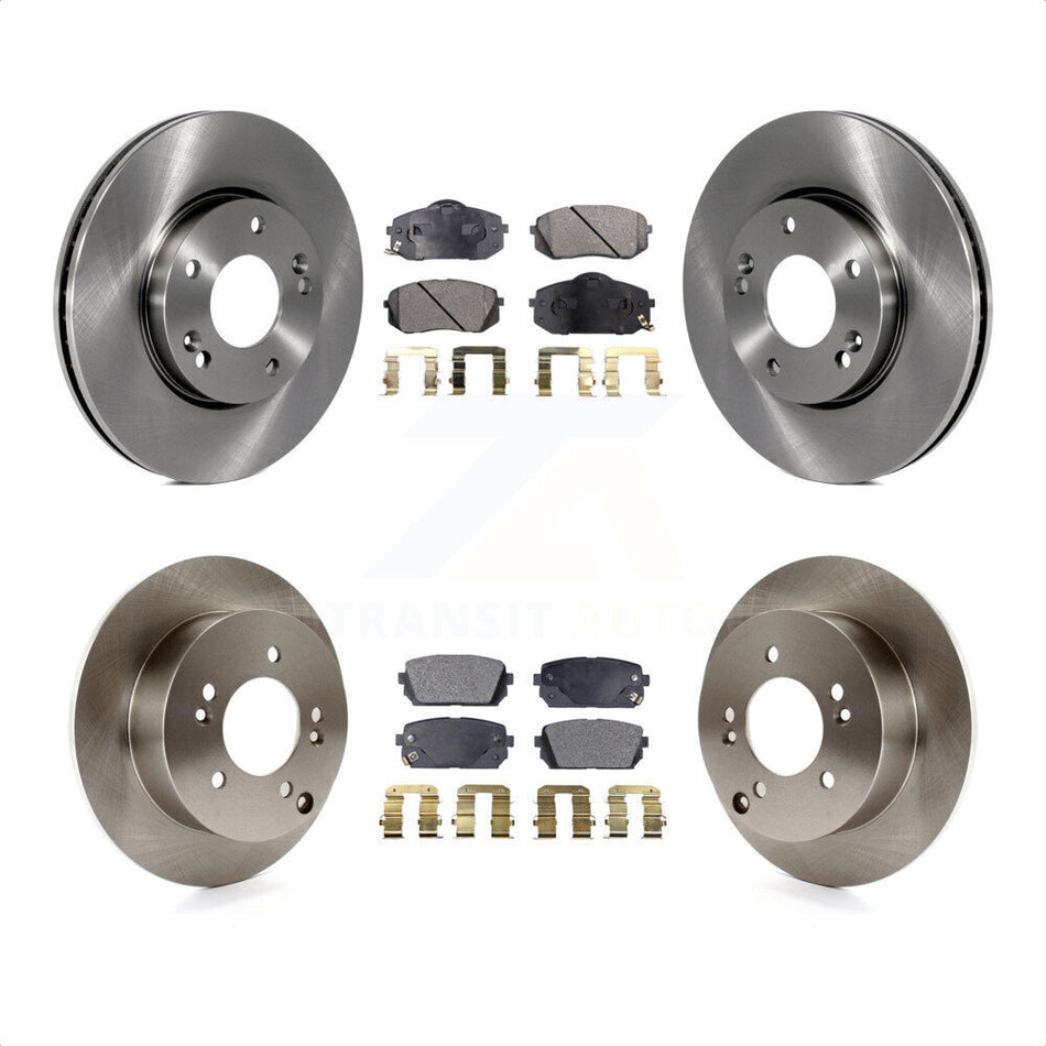 Front Rear Disc Brake Rotors And Ceramic Pads Kit For 2007-2009 Kia Rondo K8T-101430 by Transit Auto