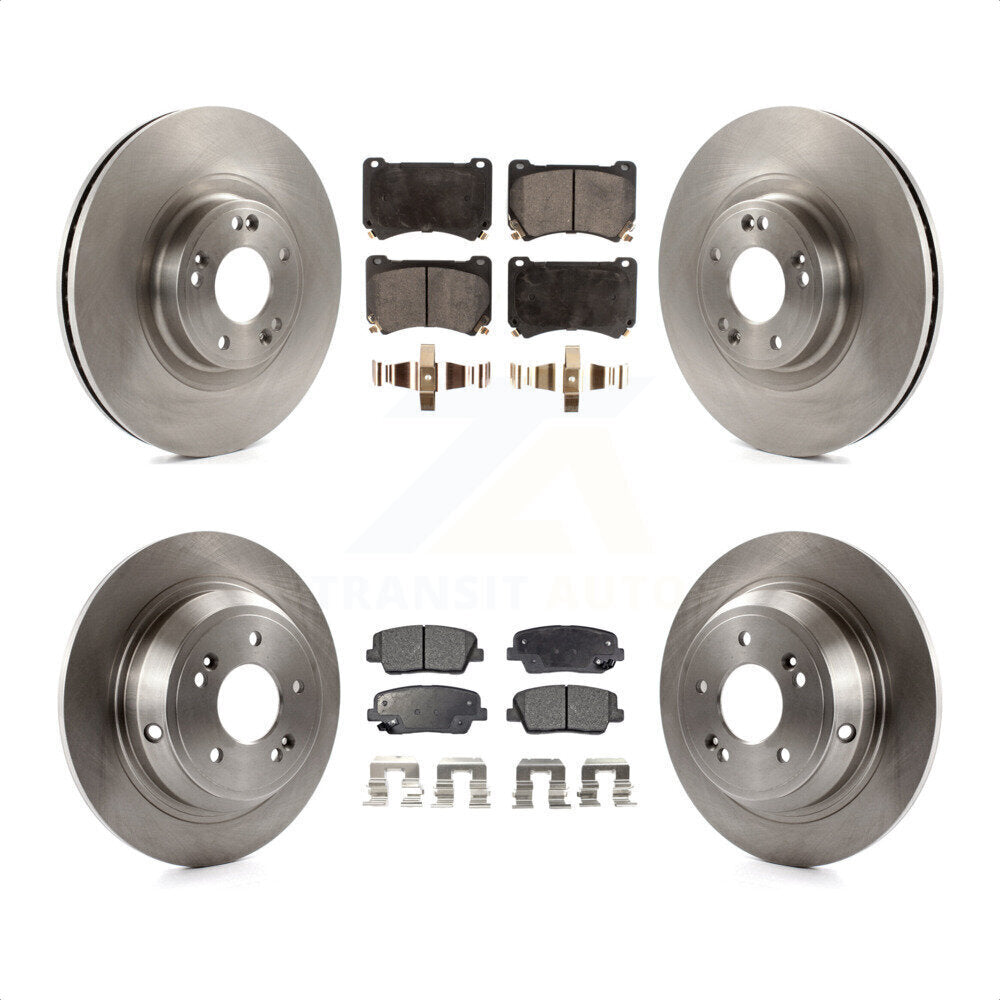 Front Rear Disc Brake Rotors And Ceramic Pads Kit For Hyundai Genesis 4.6L K8T-101495 by Transit Auto