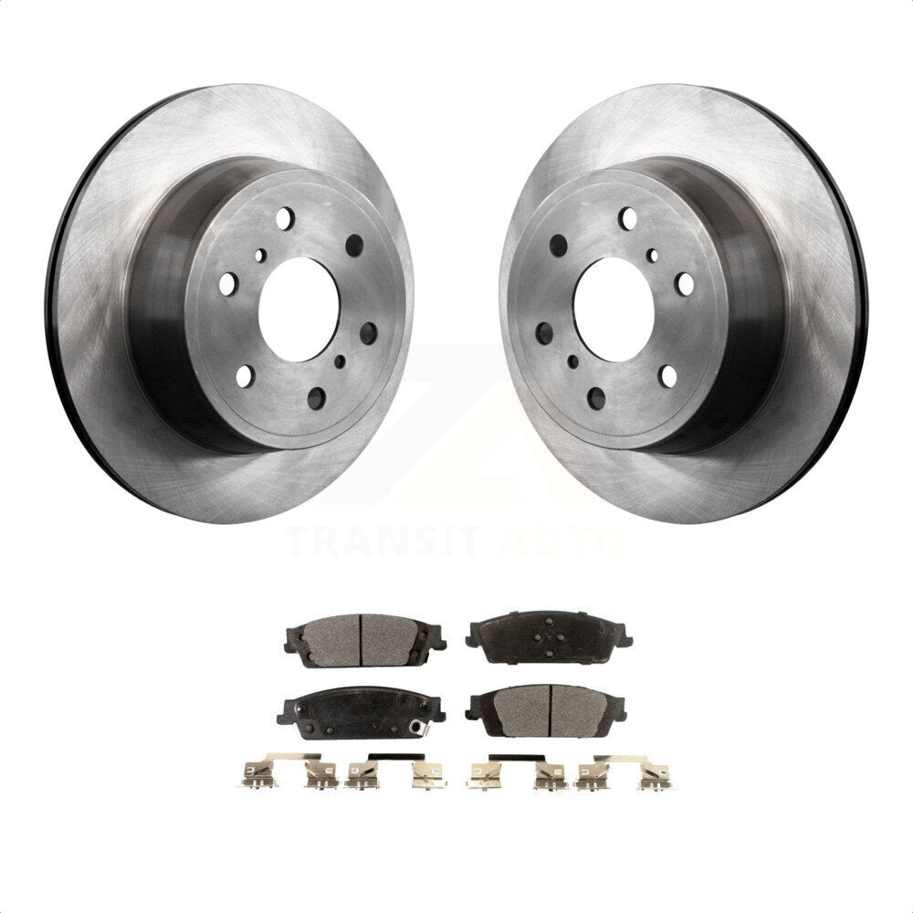 Rear Disc Brake Rotors And Ceramic Pads Kit For Chevrolet Silverado 1500 GMC Sierra Tahoe Suburban Yukon Cadillac XL Escalade ESV LD Limited K8T-101662 by Transit Auto