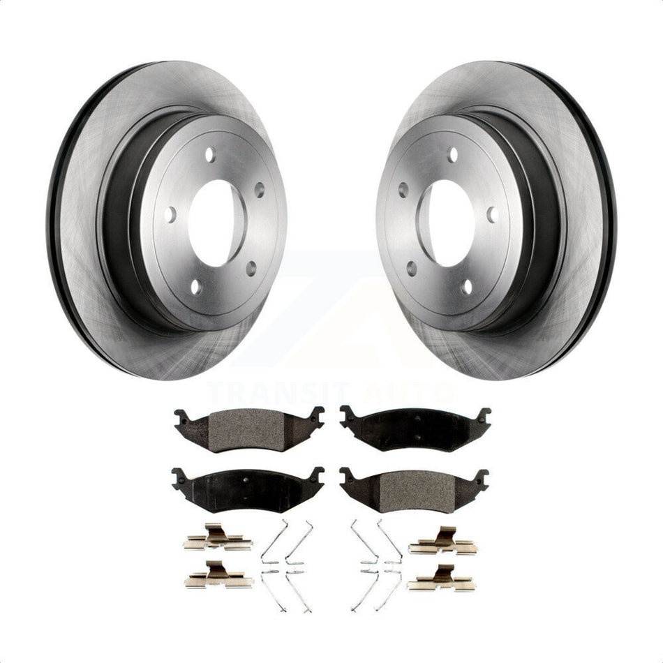 Rear Disc Brake Rotors And Ceramic Pads Kit For Ford E-150 Club Wagon Econoline K8T-101730 by Transit Auto