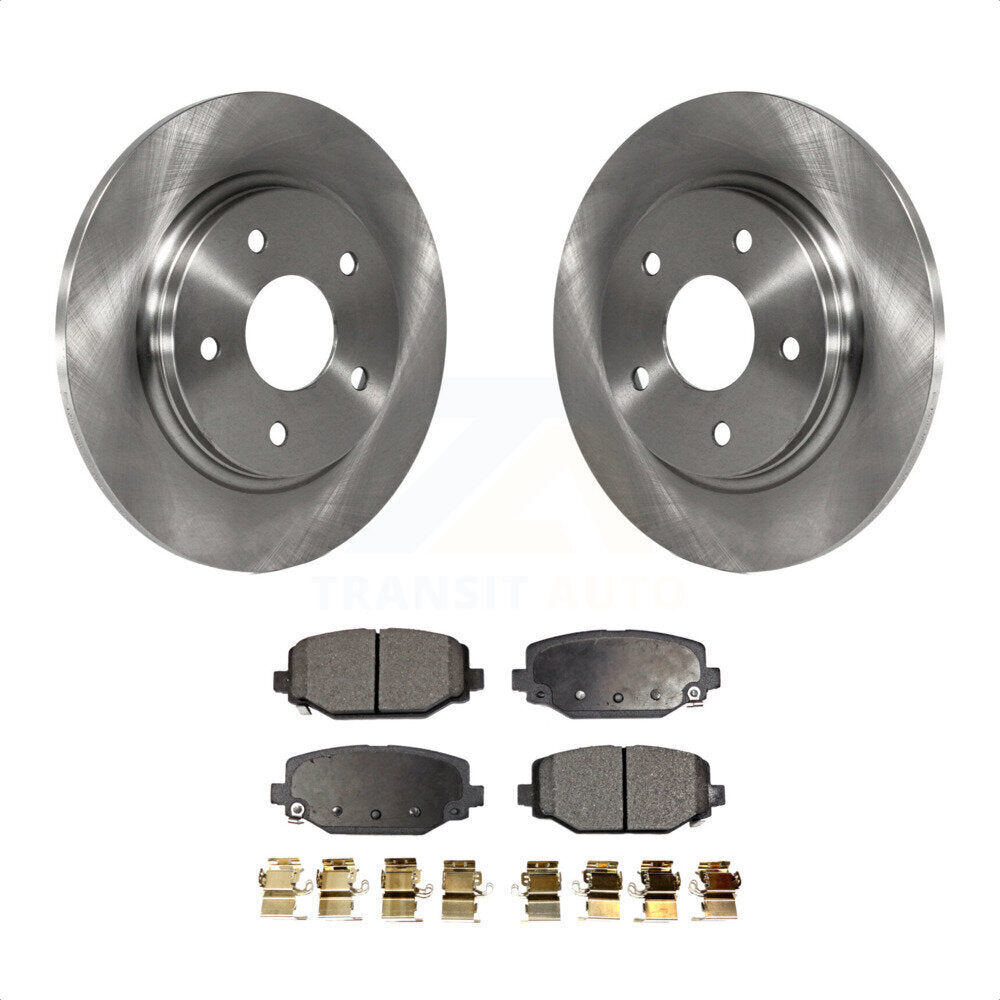 Rear Disc Brake Rotors And Ceramic Pads Kit For 2017-2018 Dodge Grand Caravan With Single Piston Front Caliper K8T-101795 by Transit Auto