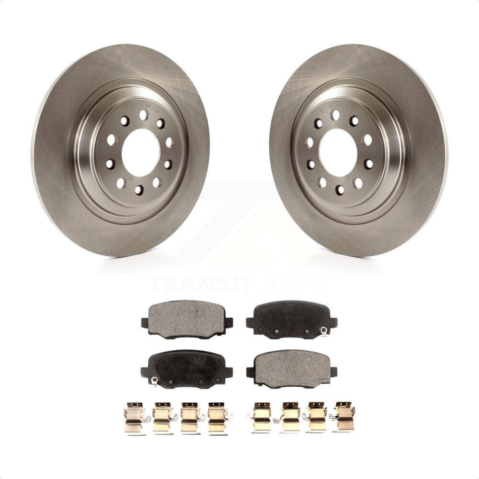 Rear Disc Brake Rotors And Ceramic Pads Kit For 2014-2021 Jeep Cherokee With Dual Piston Front Caliper K8T-101806 by Transit Auto