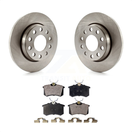 Rear Disc Brake Rotors And Ceramic Pads Kit For Audi A4 Quattro With 255mm Diameter Rotor K8T-101880 by Transit Auto