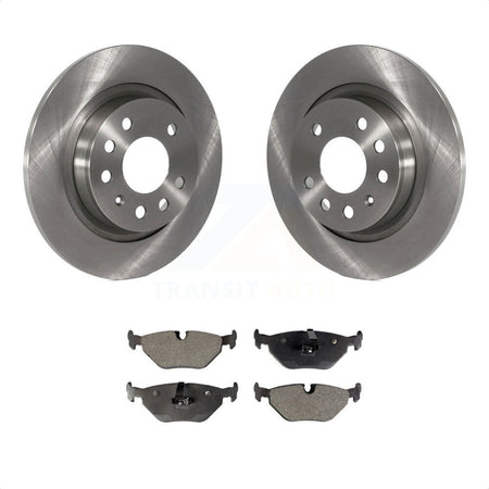 Rear Disc Brake Rotors And Ceramic Pads Kit For 2003 Saab 9-3 Sedan With Solid Rotor K8T-101924 by Transit Auto