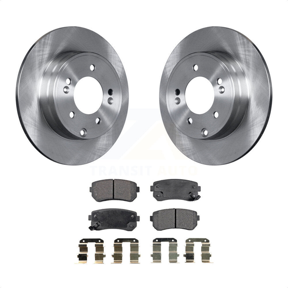 Rear Disc Brake Rotors And Ceramic Pads Kit For Hyundai Sonata Tucson Kia Cadenza K8T-101947 by Transit Auto