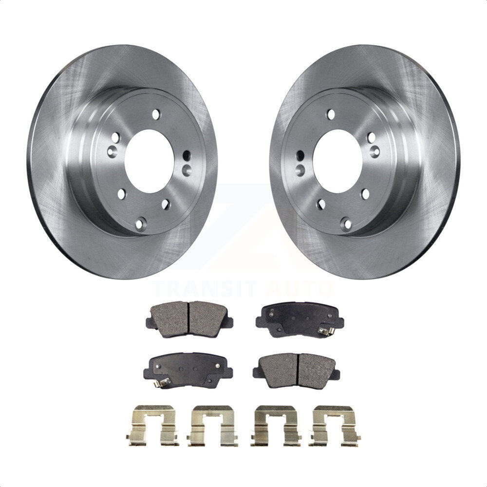 Rear Disc Brake Rotors And Ceramic Pads Kit For Hyundai Sonata Kia Optima Azera K8T-101948 by Transit Auto