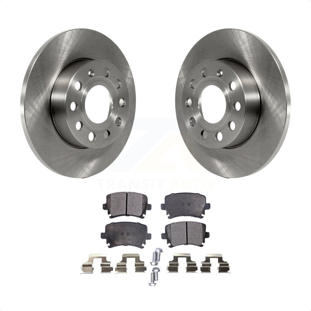 Rear Disc Brake Rotors And Ceramic Pads Kit For Volkswagen Jetta Rabbit Audi A3 Quattro K8T-101950 by Transit Auto