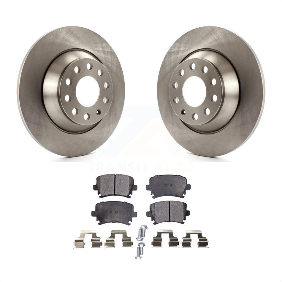 Rear Disc Brake Rotors And Ceramic Pads Kit For Audi A6 Quattro With 302mm Diameter Rotor K8T-101958 by Transit Auto