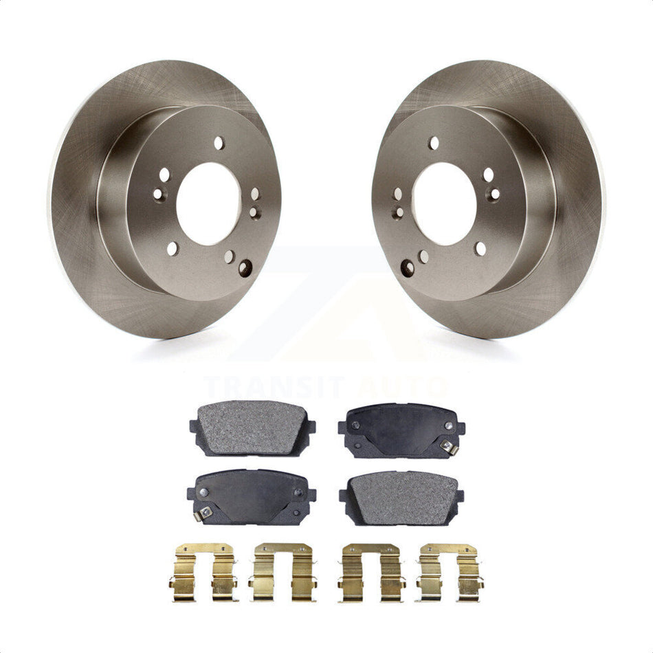 Rear Disc Brake Rotors And Ceramic Pads Kit For 2007-2012 Kia Rondo K8T-101996 by Transit Auto