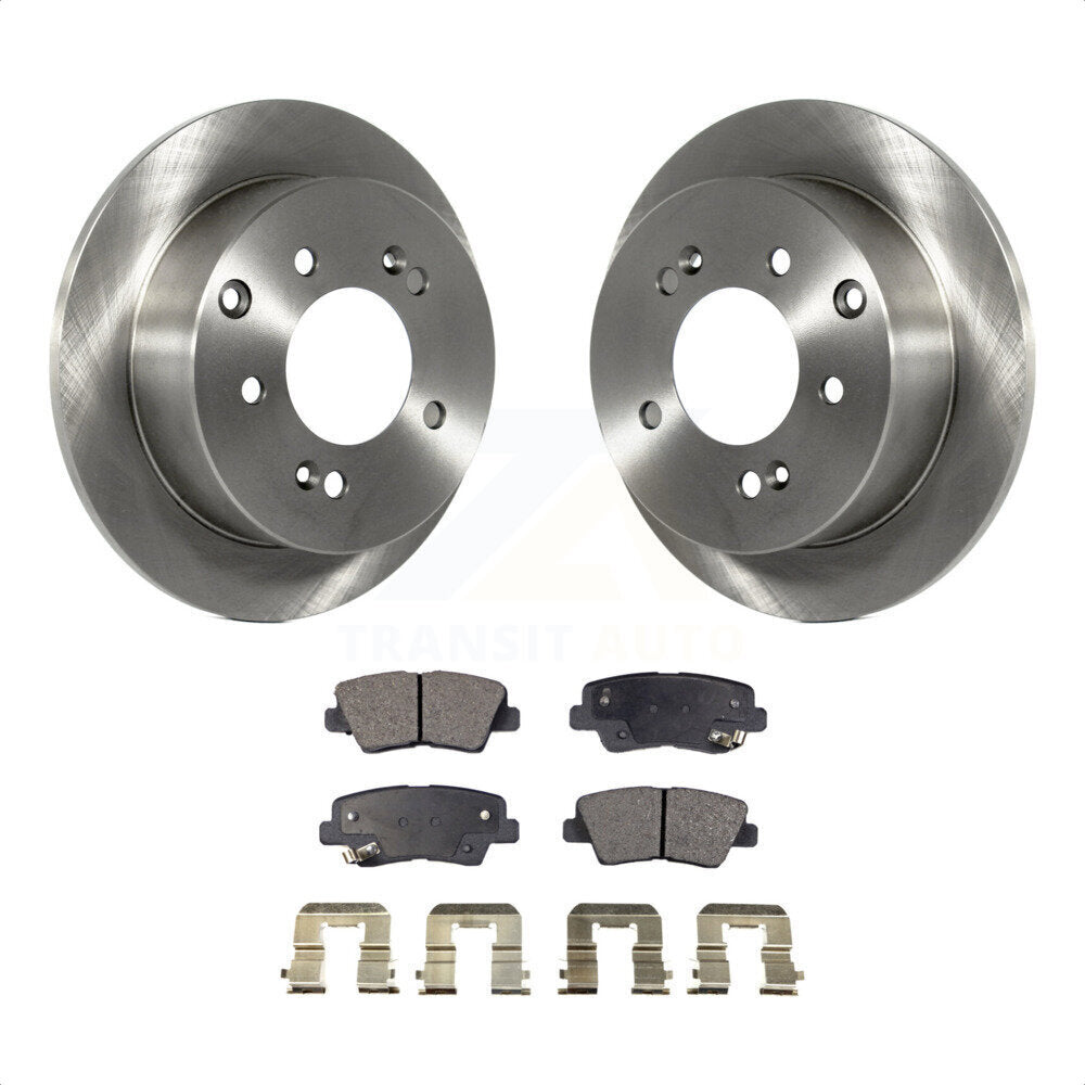 Rear Disc Brake Rotors And Ceramic Pads Kit For 2010-2013 Kia Soul K8T-102030 by Transit Auto