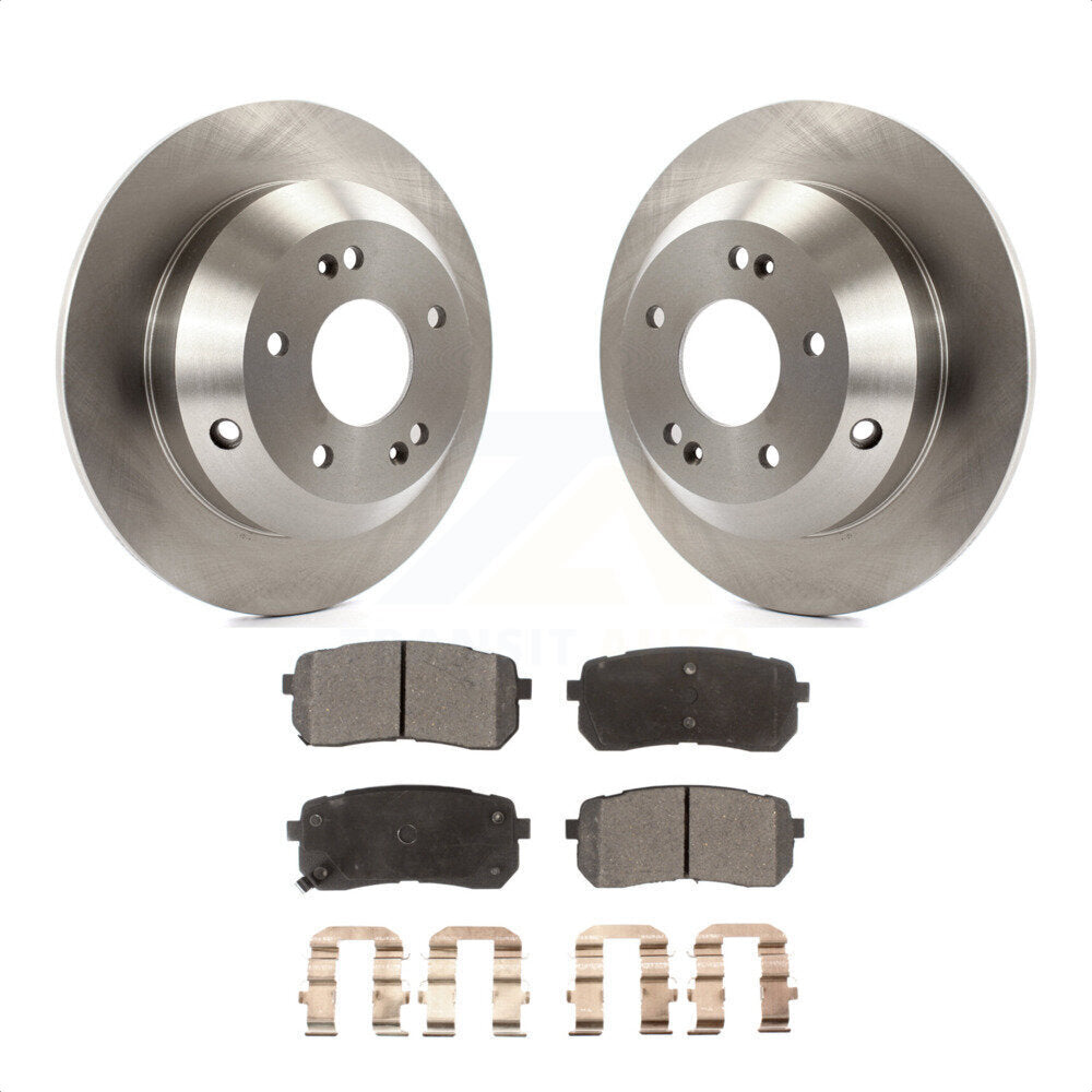 Rear Disc Brake Rotors And Ceramic Pads Kit For 2015-2019 Kia Sedona K8T-102037 by Transit Auto