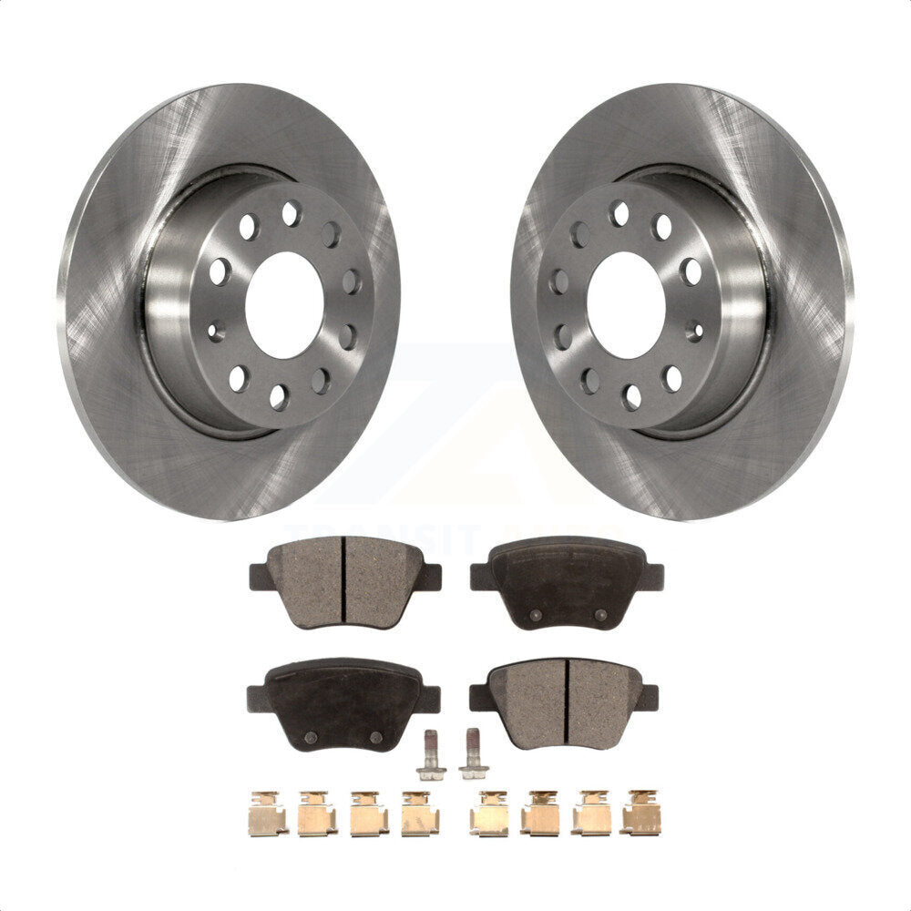 Rear Disc Brake Rotors And Ceramic Pads Kit For Volkswagen Jetta Passat Beetle Golf GTI Eos Audi A3 Quattro K8T-102042 by Transit Auto