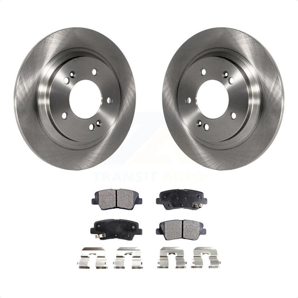 Rear Disc Brake Rotors And Ceramic Pads Kit For Kia Optima Hyundai Sonata Soul EV K8T-102080 by Transit Auto