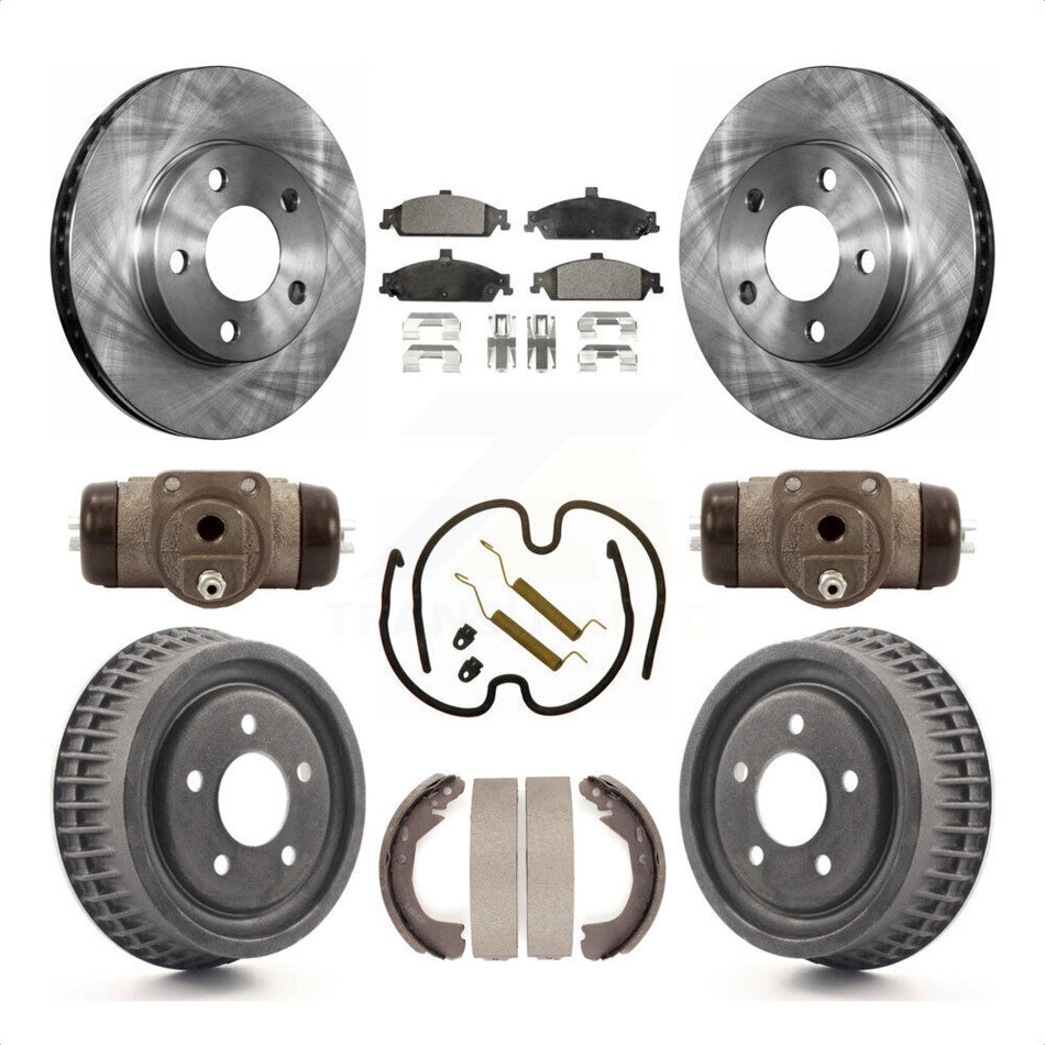 Front Rear Disc Brake Rotors Ceramic Pads And Drum Kit (9Pc) For Chevrolet Pontiac Grand Am Malibu Classic Oldsmobile Alero Cutlass K8T-102301 by Transit Auto