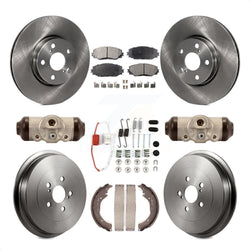 Front Rear Disc Brake Rotors Ceramic Pads And Drum Kit (9Pc) For 2009-2013 Toyota Corolla K8T-102332