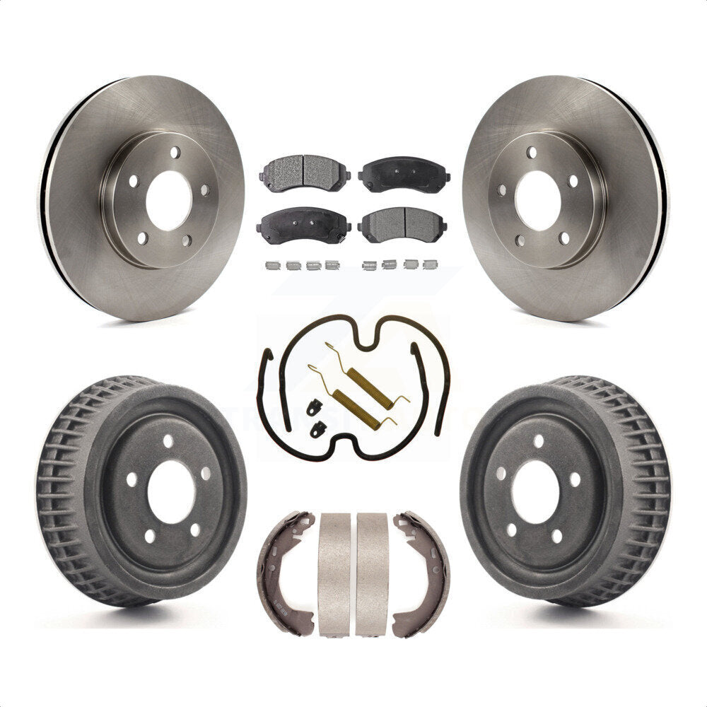 Front Rear Disc Brake Rotors Ceramic Pads And Drum Kit (7Pc) For 2002-2004 Chevrolet Venture Pontiac Montana Oldsmobile Silhouette K8T-102358 by Transit Auto